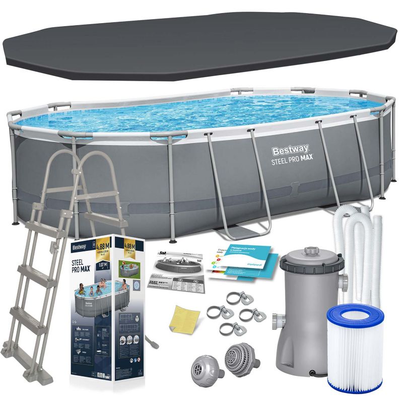 Basen ogrodowy Bestway stelażowy 488x305x107 zestaw 11w1 1szt.