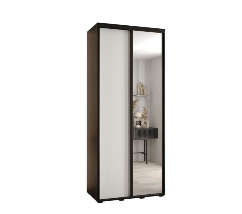 Szafa przesuwna Abiks DAVOS 3 wysoka szer.100cm gł.45cm czarny/biały/czarny 1szt.