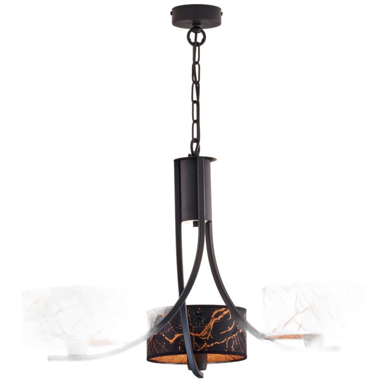 Lampa sufitowa Jupiter ARTHUR czarno-miedziana 3xE27x40W IP20 - 1 szt