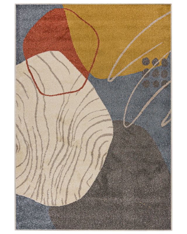 Dywan Wewnętrzny LUCY Mazovia Prostokątny 120 x 170 cm Beżowy, Kolorowy Motyw Geometryczny 1 szt.