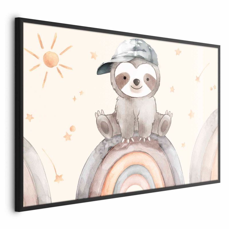 Plakat Artgeist Pośród gwiazdek i tęcz 30x21 cm z ramą czarną bez marginesu 1 szt