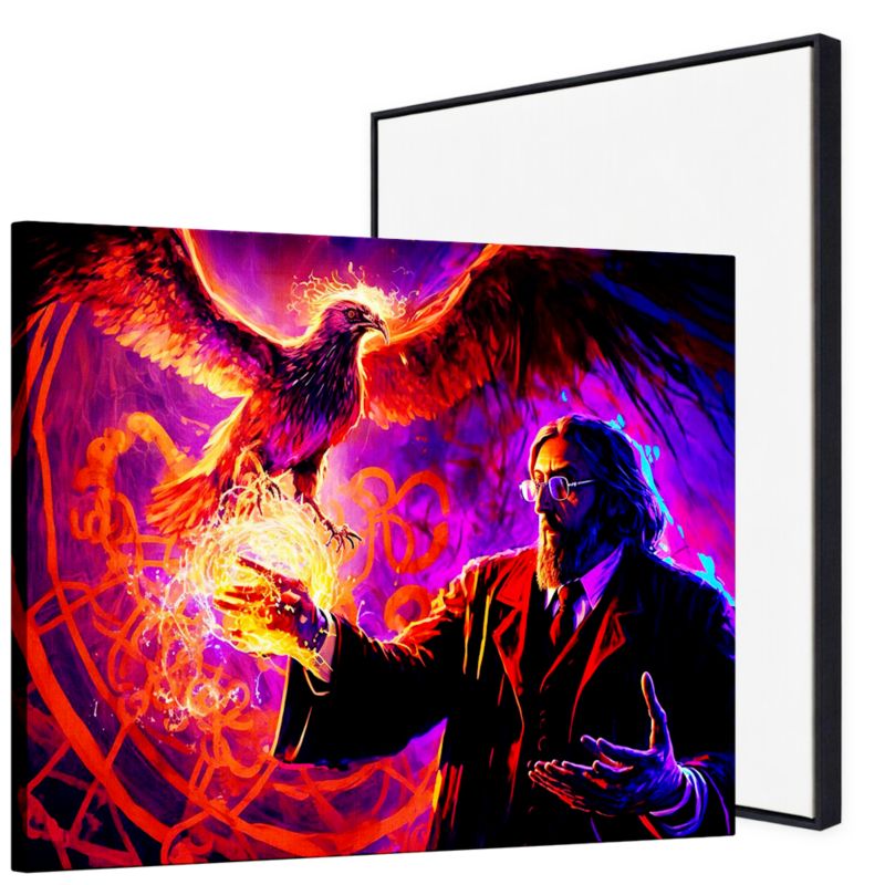 Obraz podświetlany LED LED'S Design Mistrz Ognia ramka czarna CANVAS SLIM 40x60 + zasilacz 1 szt.