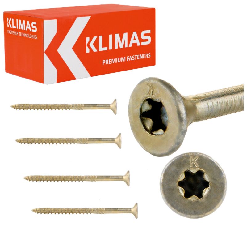 Wkręty do drewna konstrukcyjne Klimas WKCS 6x50 mm z łbem stożkowym 200szt