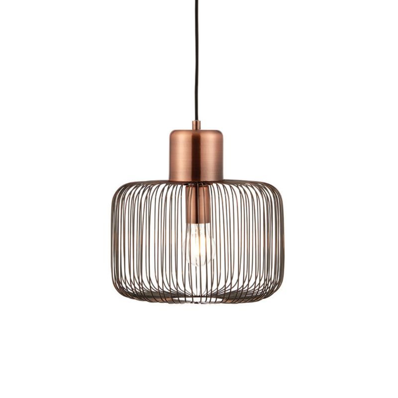 Lampa sufitowa druciana Endon NICOLA antyczna miedziana 1xE27x40W IP20 - 1 szt