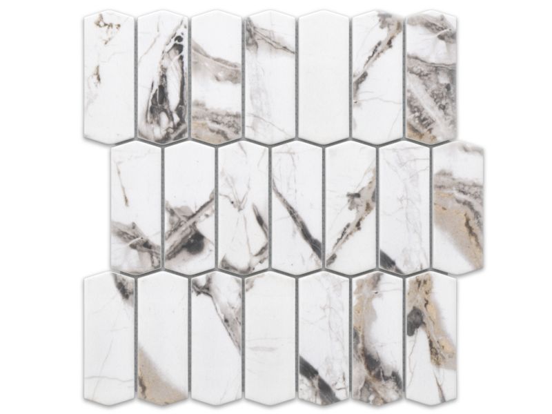 Mozaika ceramiczna Ilcom Heksagon Long Silk Marble mat 29.7 x 28.8cm 1szt.