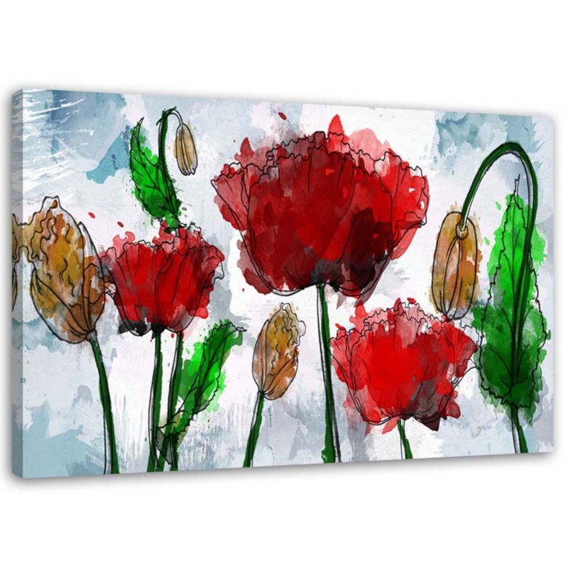 Obraz na płótnie Feeby Maki malowane akwarelą 90x60cm 1szt