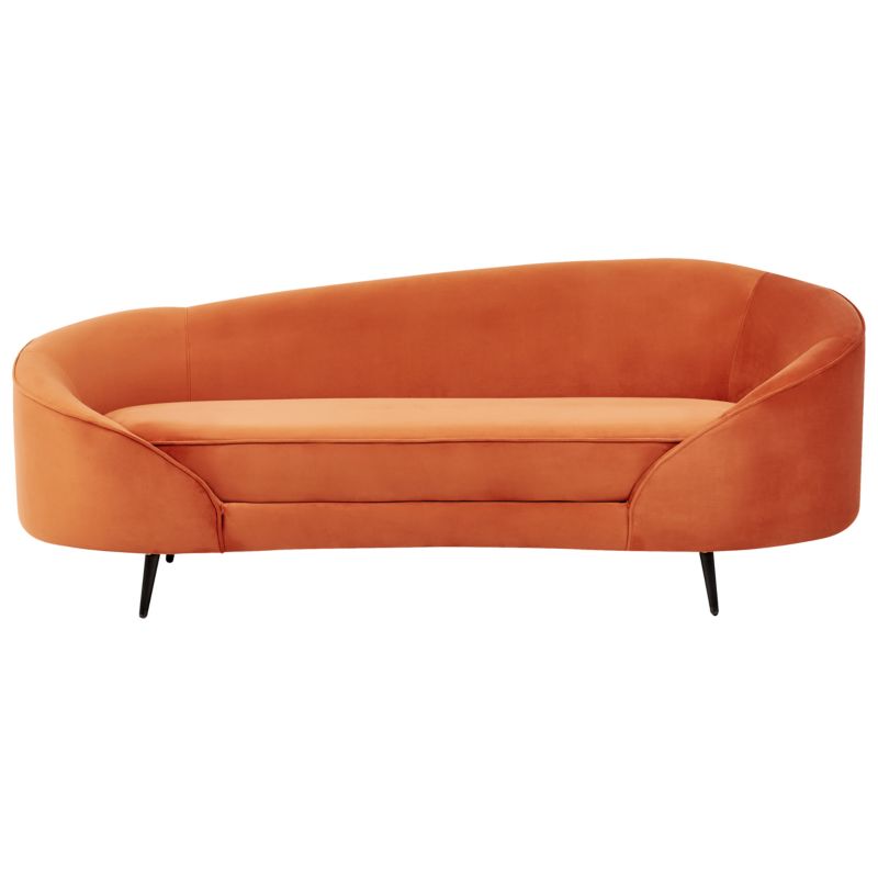 Sofa dla 2 osób Savar Welur Pomarańczowy 1 szt.
