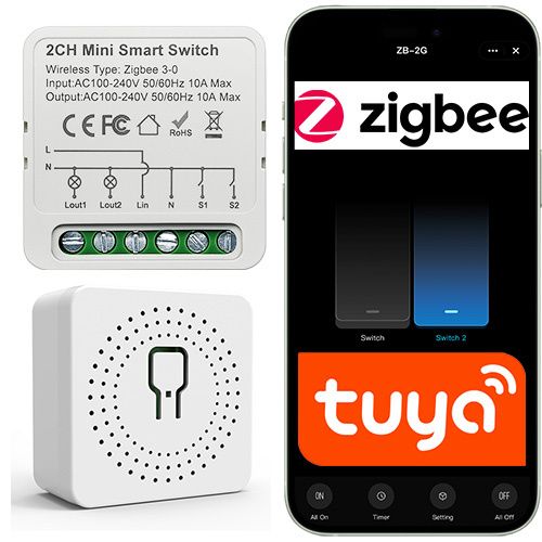 Sterownik oświetlenia 2 kanały Sone ZigBee 16A 230V Moduł dopuszkowy 1 szt.
