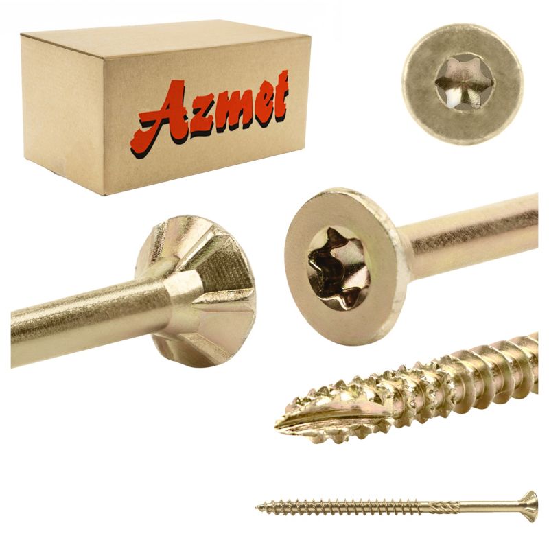 Wkręty do drewna Azmet WT 5x80 mm na torx tx z łbem stożkowym 200szt