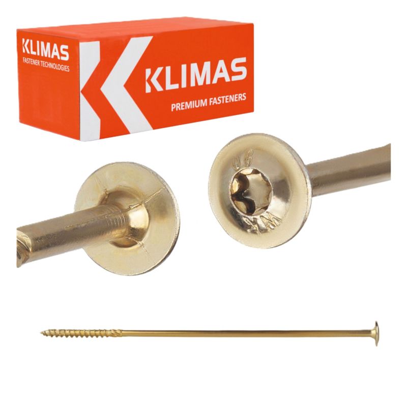 Wkręty ciesielskie Klimas WKCP 10x360 mm do drewna z łbem talerzowym 25szt