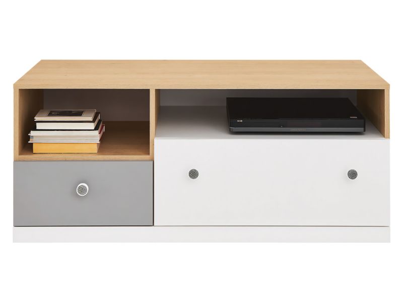 Szafka RTV MIRJAN 24 Pixel System PX11 biały lux/szary 1 szt.