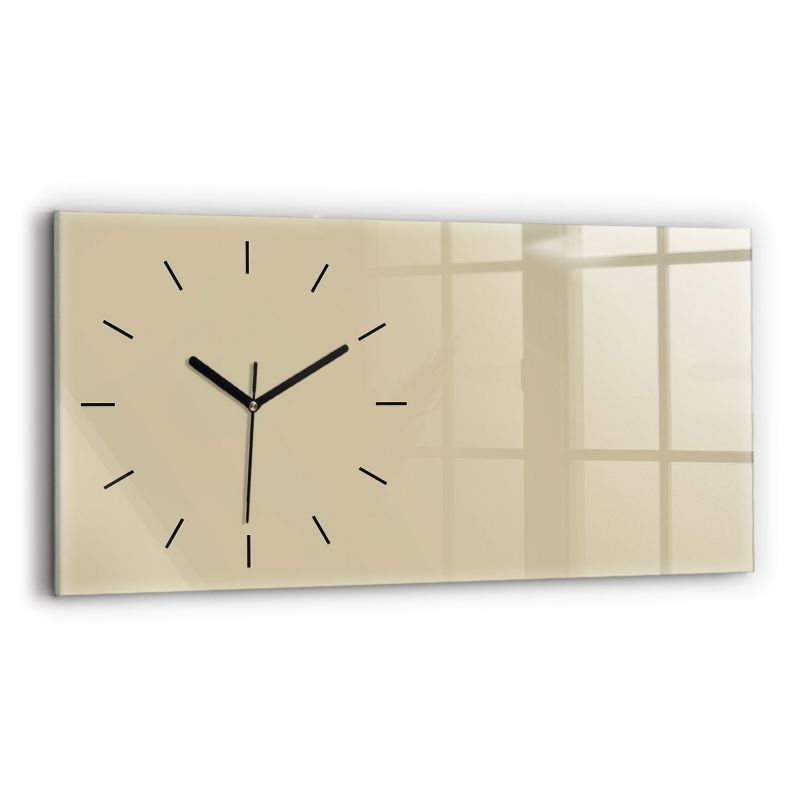 Zegar szklany czarne wskazówki Wallfluent 60x30 cm Kolor beżowy 1 szt.