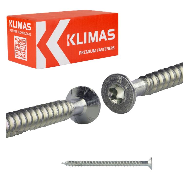 Wkręty do drewna konstrukcyjne Klimas WKFS 8x120 mm z pełnym gwintem 50szt