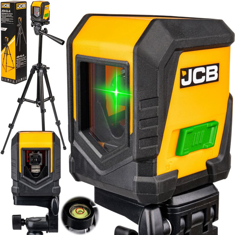 Poziomica laserowa krzyżowa JCB 20m samopoziomująca + statyw 1szt.