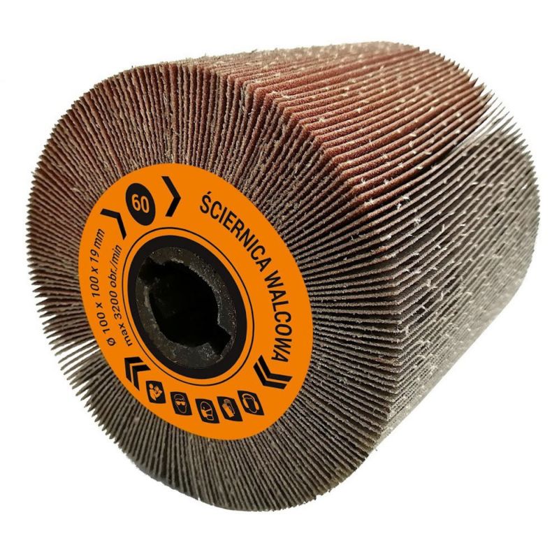 Ściernica walcowa listkowa GLOB TOOLS z płótna 100x100x19mm do zestawów ALU Satyniarka P120 - 1 szt.