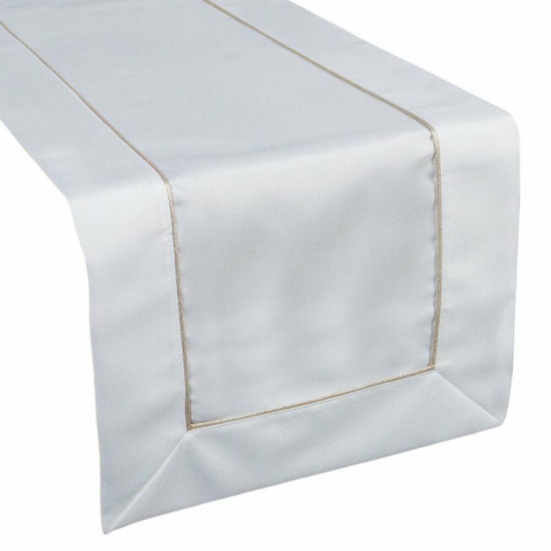 Bieżnik MADELE Eurofirany 40 x 140 cm dekoracyjny biało złoty glamour 1 szt.
