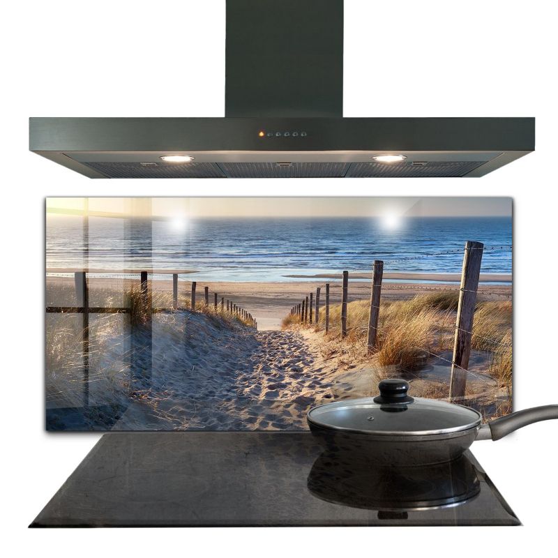 Panel kuchenny Wallfluent 100x50 cm Wydmy Bałtyckie Szklany 1 szt.