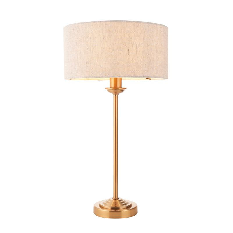 Lampa stołowa z abażurem Endon HIGHCLERE vintage mosiężna LED 7W 600lm IP20 - 1 szt.