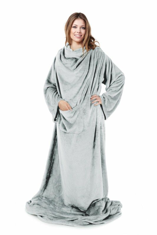 Koc TV Eurofirany 150x180 cm srebrny bluza miękki gruby 1 szt.