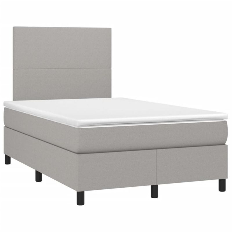 Łóżko kontynentalne WaszeMeble 120x190 cm jasnoszare WM-3269867 1 szt.