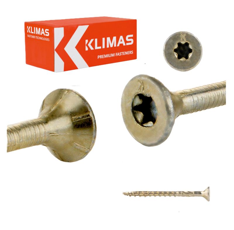 Wkręty do drewna konstrukcyjne Klimas WKCS 6x60 mm z łbem stożkowym 100szt