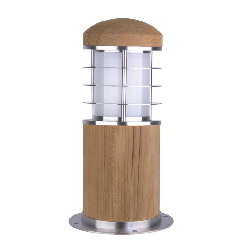 Lampa ogrodowa stojąca Garden Zone Poole drewno tekowe-stal nierdzewna 1 x E27 x 40W IP55 wym: 24 x 10,2 x 10,2 cm - 1 szt.