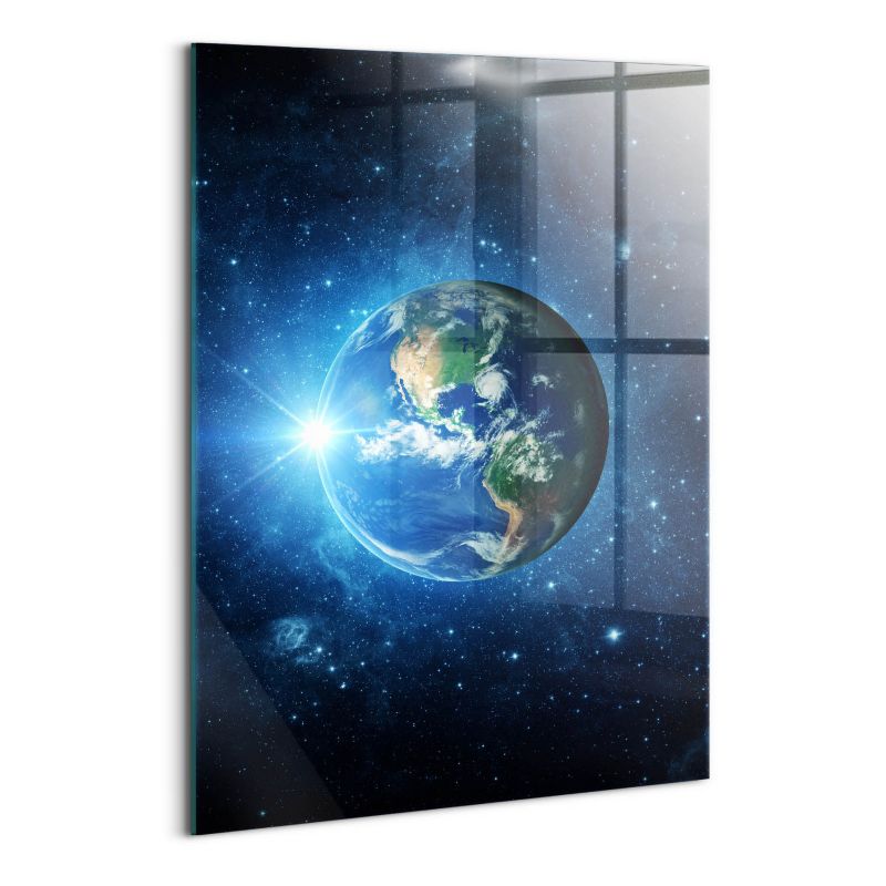 Obraz Szklany Wallfluent 70x100 cm NASA - Ziemia, galaktyka i słońce 1 szt.