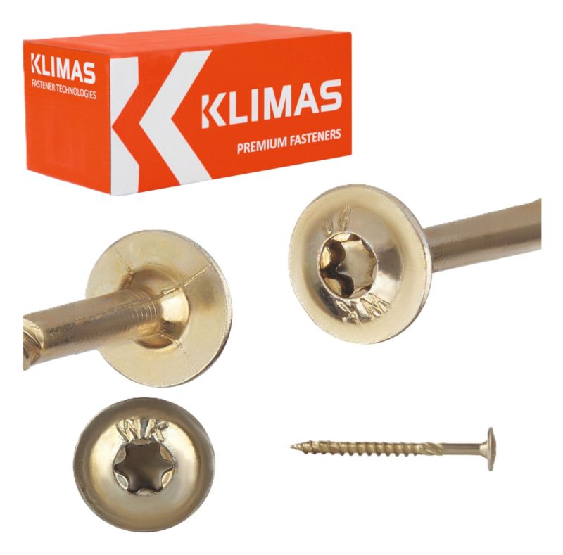 Wkręty ciesielskie Klimas WKCP 10x120 mm do drewna z łbem talerzowym 25szt