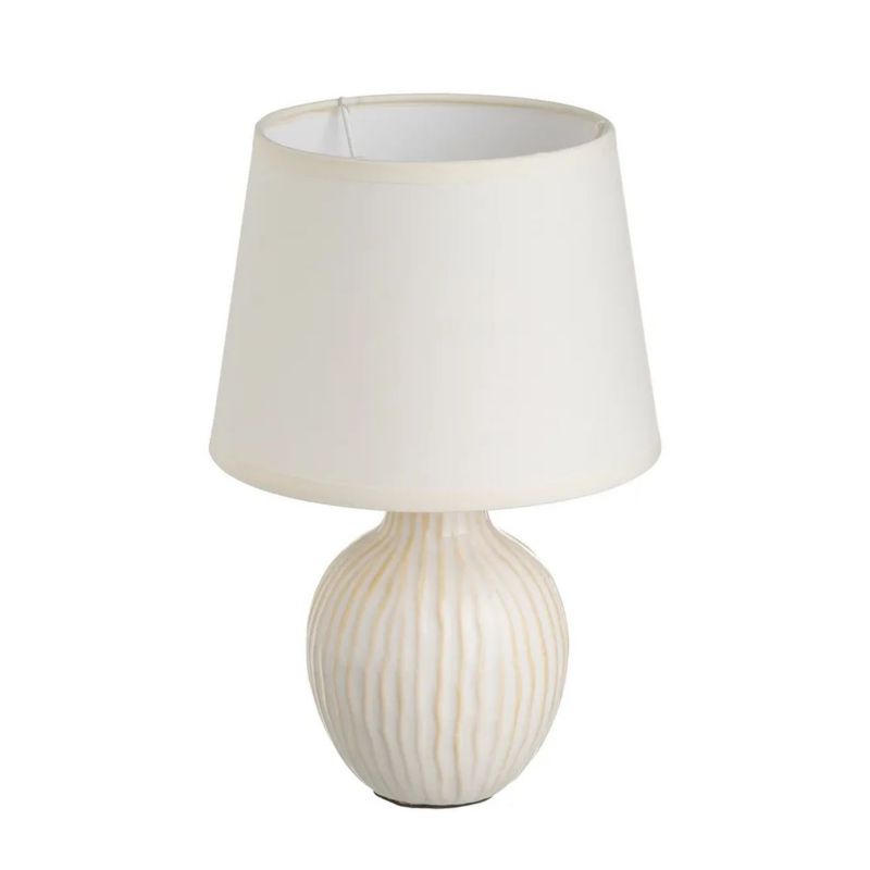 Lampa HowHomely stojąca ceramiczna biało - beżowa 28 cm 1 szt.