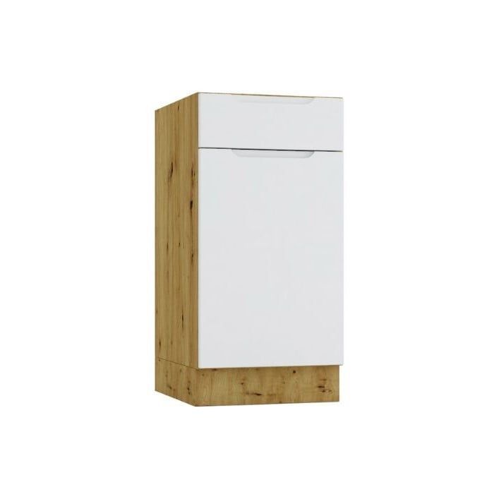 Szafka kuchenna stojąca Stolkar ISABEL D40S/1 P/L szary mat/dąb artisan 1 szt