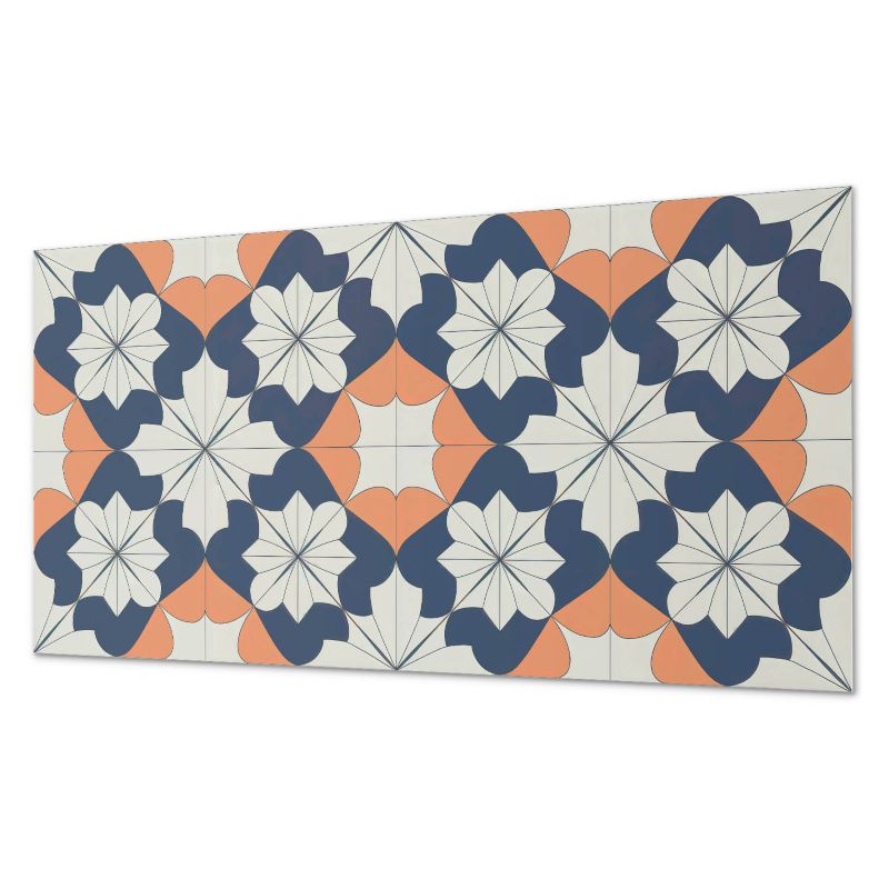 Paczka Kafelków Winylowych PCV ArtPrintCave 60x30 cm Geometryczny wzór kwiatowy 6 szt.