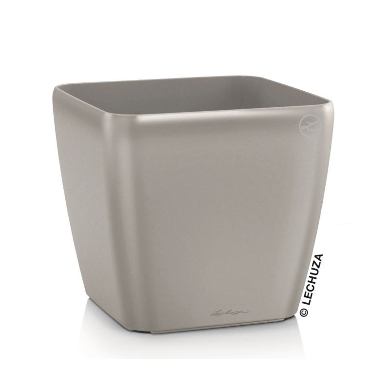 Doniczka Lechuza Do Domu Na Taras QUADRO LS 35/35/33 srebrny metalik 1 szt