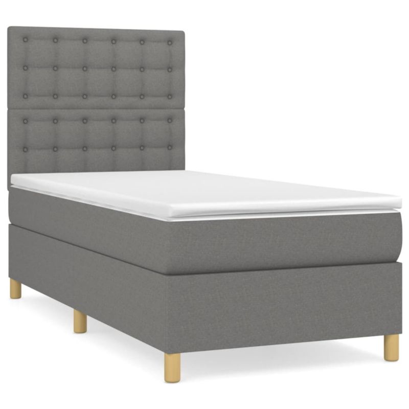 Łóżko kontynentalne WaszeMeble 90x190 cm ciemnoszara WM-3142618 1 szt.