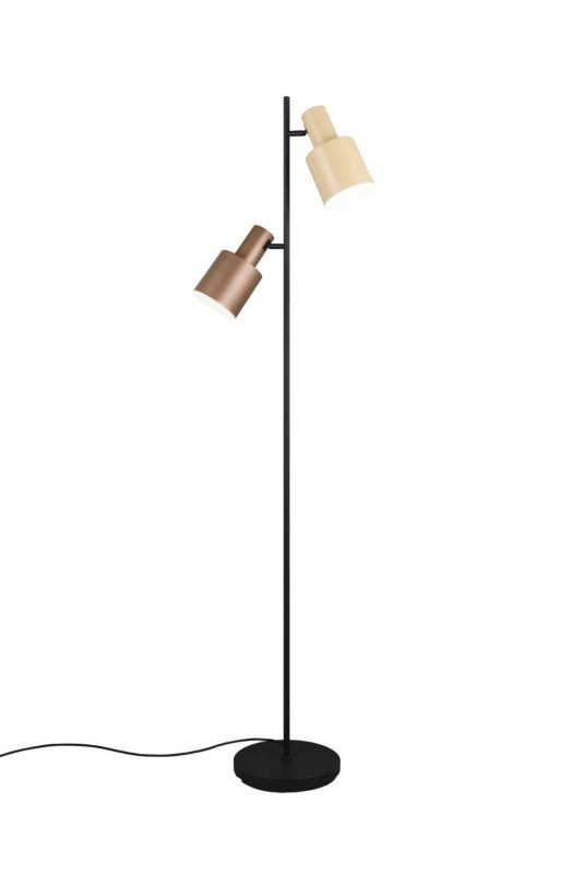 Lampa podłogowa Trio ELIOR czarno-kawowy 2xE27x10W IP20 wym:161x25x48cm - 1 szt.