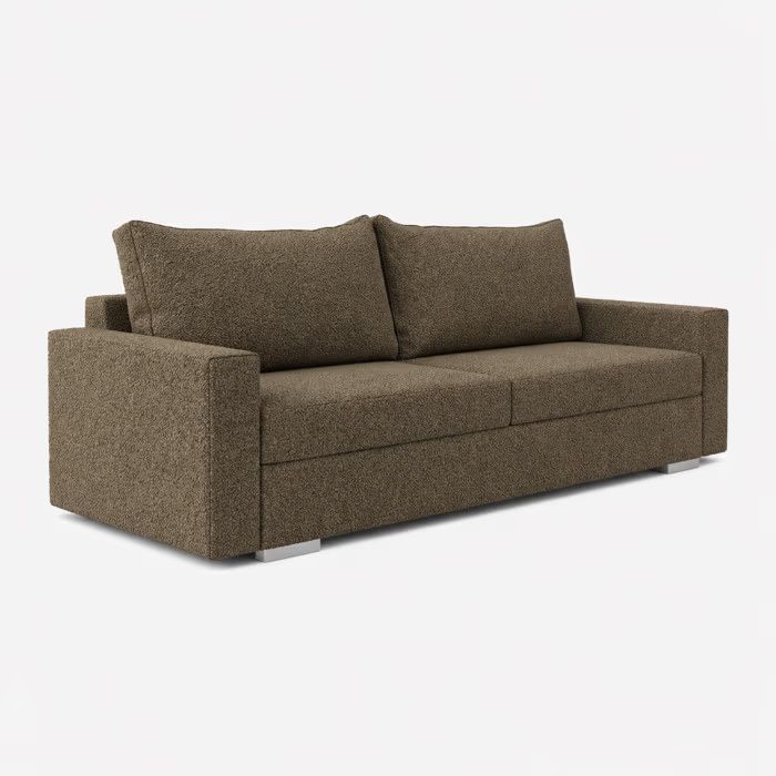 Sofa Mebel Elite DRAVOS Rozkładana Kanapa z Funkcją Spania Dwuosobowa Do Salonu Brązowa 1 szt