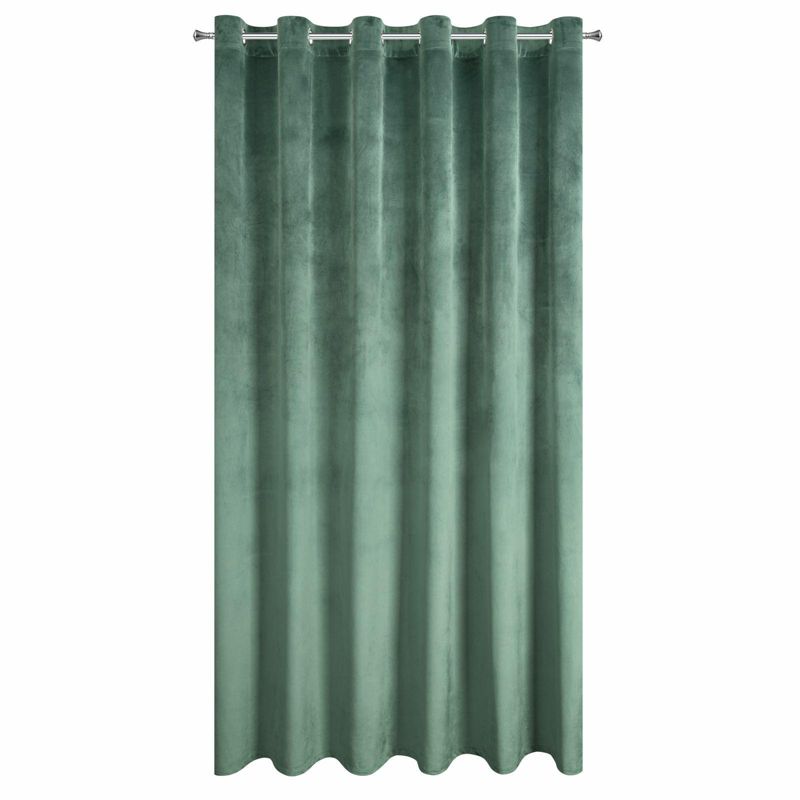 Zasłona welur MELANIE Eurofirany zielona 215x250 cm przelotki 1 szt.