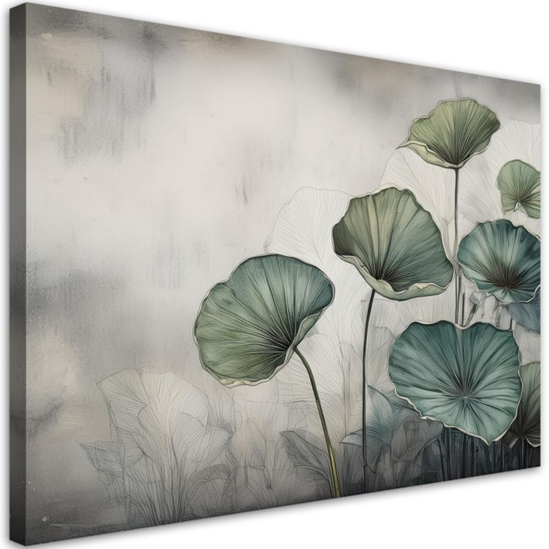 Obraz do salonu Feeby Zielone liście 100x70 cm 1szt