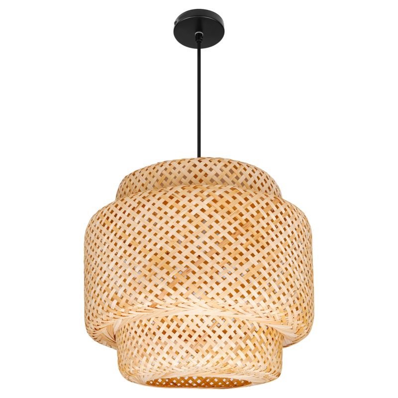 Lampa wisząca MasterLED Poli E27 LED oprawa sufitowa żyrandol 40cm IP20 bambus boho 1 szt.