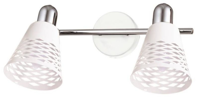 Kinkiet ścienny Candellux Discovery biały chromowany 2 x E14 x 40W IP20 wym: 19 x 46 x 10 cm - 1 szt.