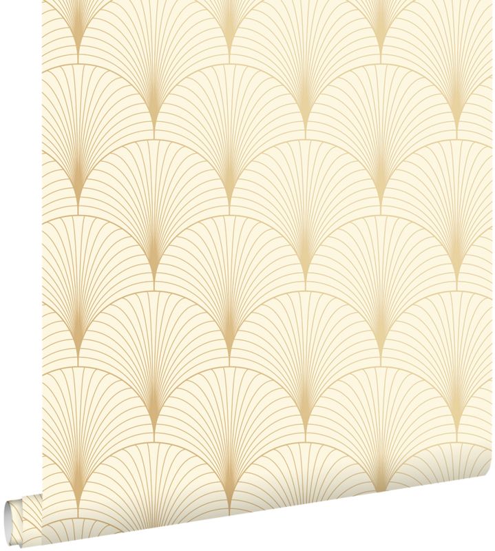 Tapeta ESTAhome motyw art déco beżowymIzłotym 53 cm x 10.05 m - 1 rol.