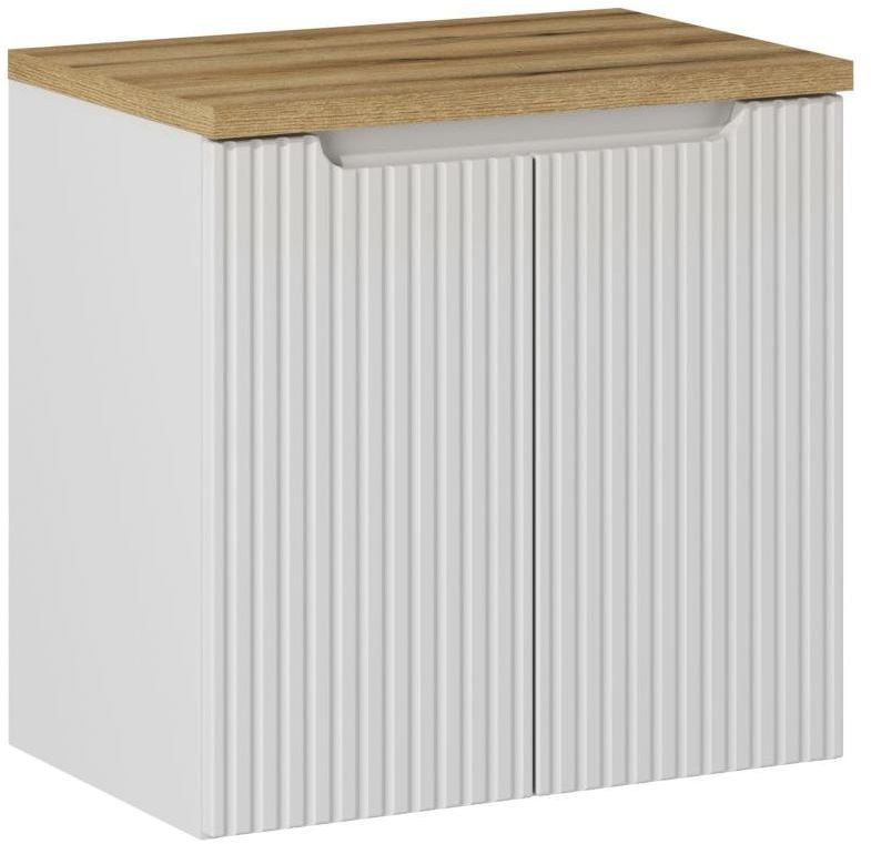 Szafka łazienkowa Comad Nova White/Oak 60 cm wisząca dwoje drzwi z blatem biały/dąb 1 szt.