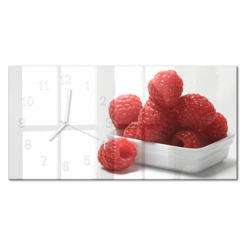Zegar Ścienny Kuchenny Tulup 60x30 cm z Białymi Wskazówkami Maliny 1 szt.