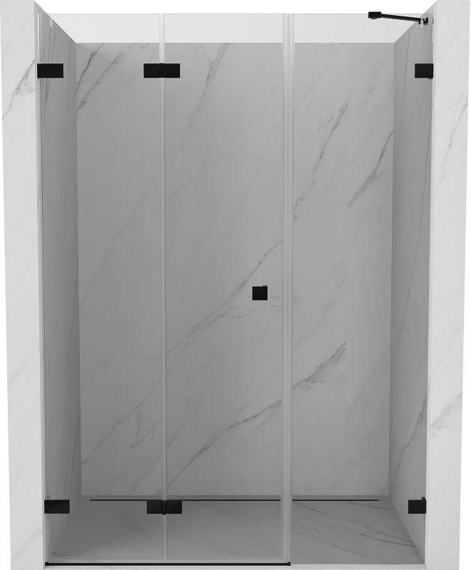Drzwi prysznicowe składane Mexen Lunar-F czarne 135x200 cm 836S-135-050-70-00-L 1 szt.