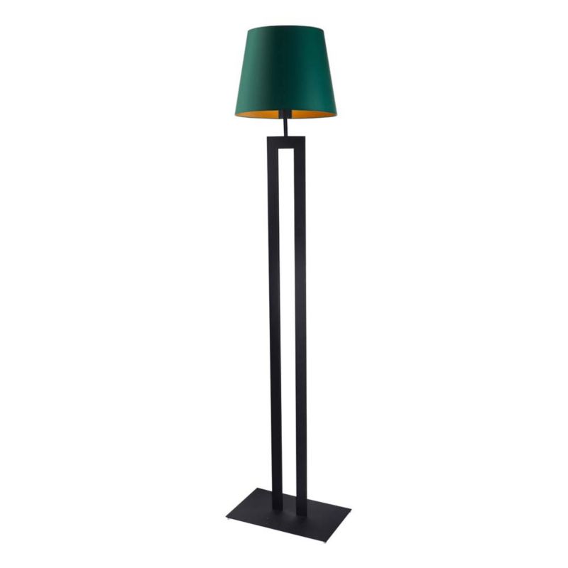Lampa stojąca Volta Light Factory podłogowa z abażurem butelkowa zieleń ze złotem stożek MONO 1 szt.