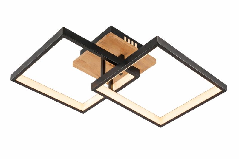Lampa wisząca z pilotem Vargo czarna-drewno LED 68W 3000-6000K 5900lm IP20 - 1 szt.