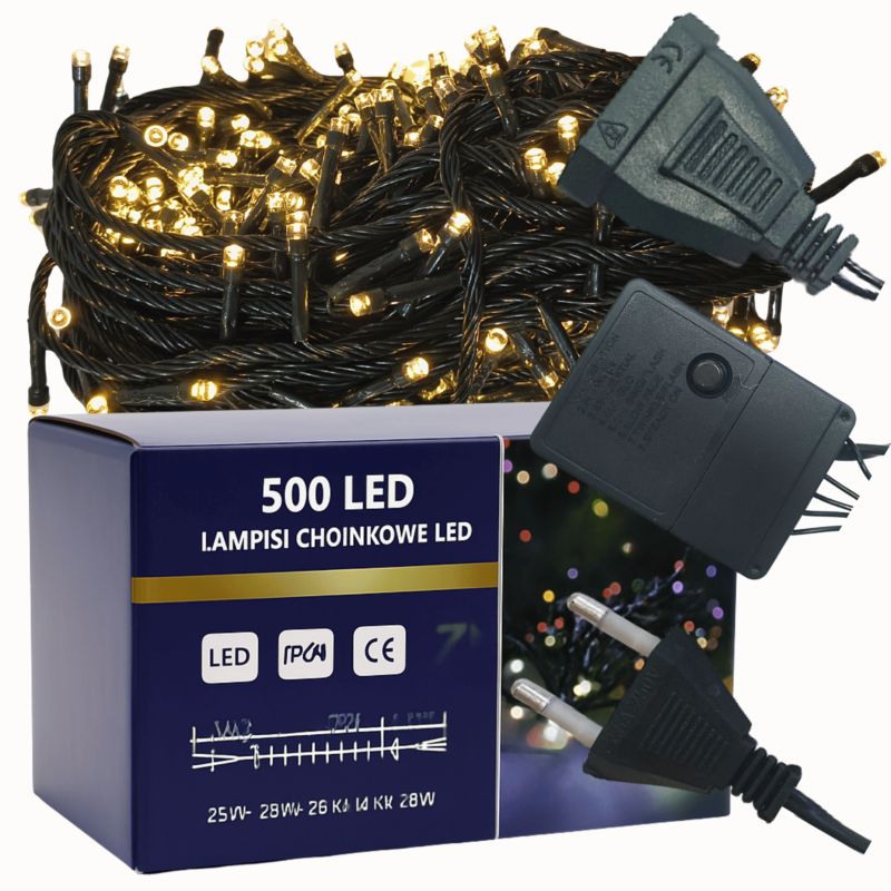Lampki choinkowe 500 LED MODO24 biały ciepły dekoracyjne 1 kpl
