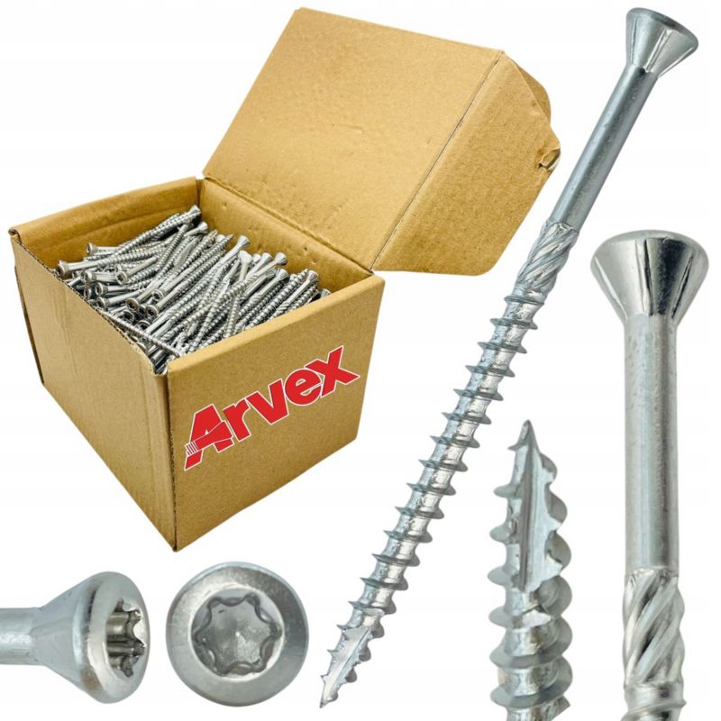 Wkręty tarasowe NIERDZEWNE 4x50mm TORX C2 do tarasu drewna WTR Arvex 500szt