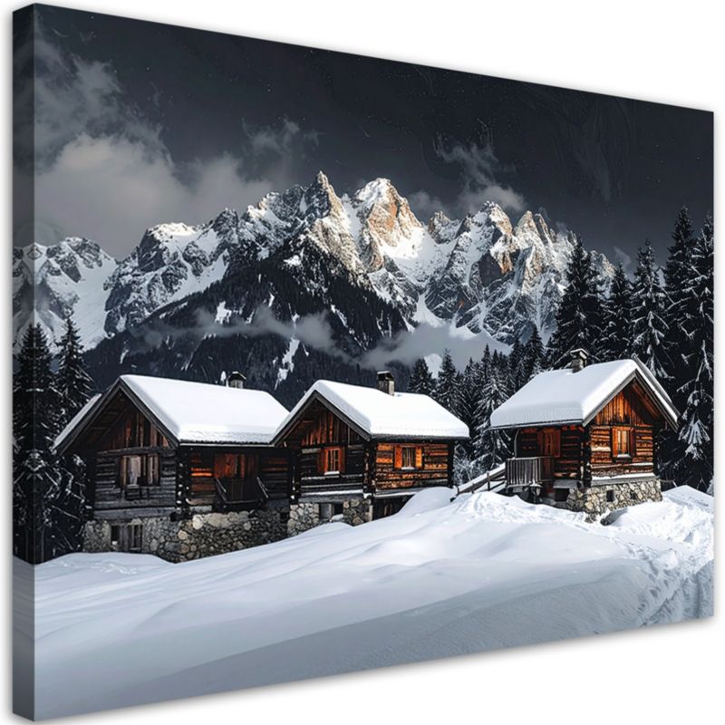 Obraz do salonu jadalni biura Feeby Krajobraz zimowy góry natura 90x60cm 1szt