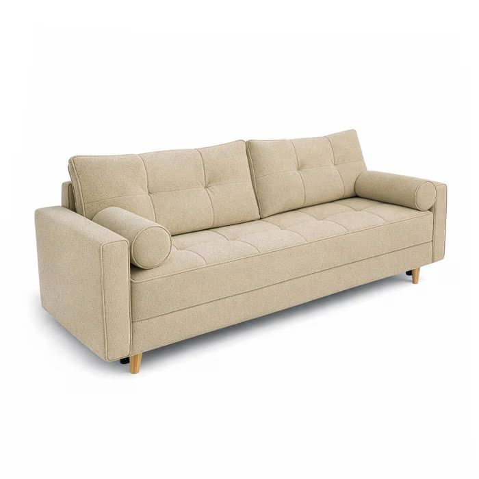 Sofa Mebel Elite LONAR Rozkładana Kanapa z Funkcją Spania Dwuoosobowa Do Salonu Beżowa 1 szt