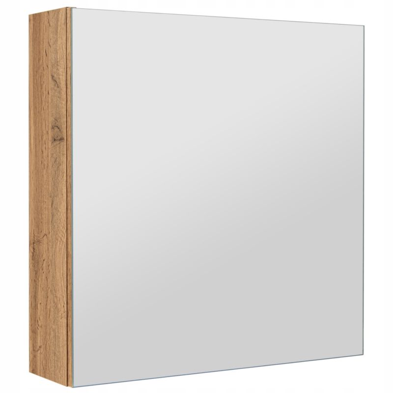 Szafka łazienkowa z lustrem MyFurni, 60 cm, dąb wotan, wisząca, lustrzana, 1 szt.